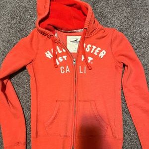 Hollister Bright Orange Zip-up
